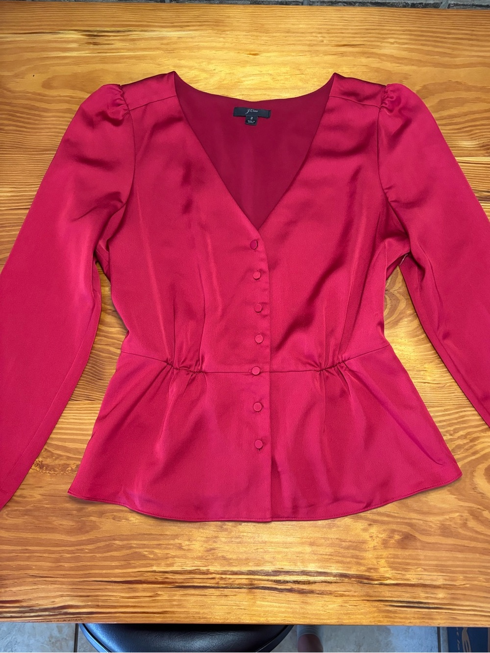 J. Crew Button-Front Peplum Blouse